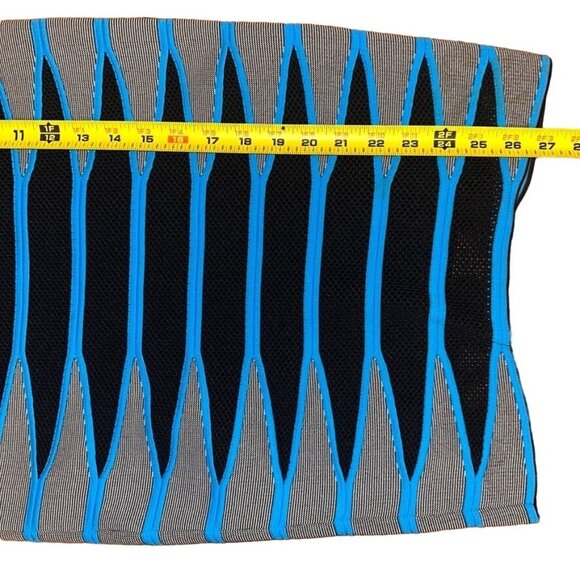 Alexander Wang Curved Hem Mesh Pencil Skirt Gray Blue Black Geometric Size Small - Picture 11 of 12